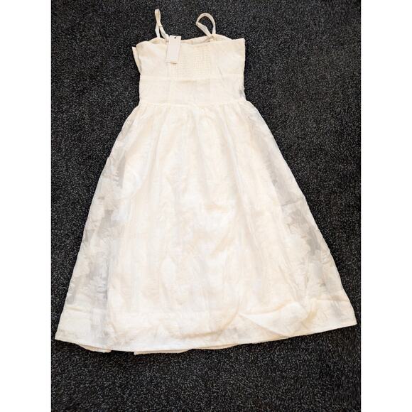 Socialite Women's Jacquard Midi Sundress Adjustable Strap White Size S - Picture 8 of 12